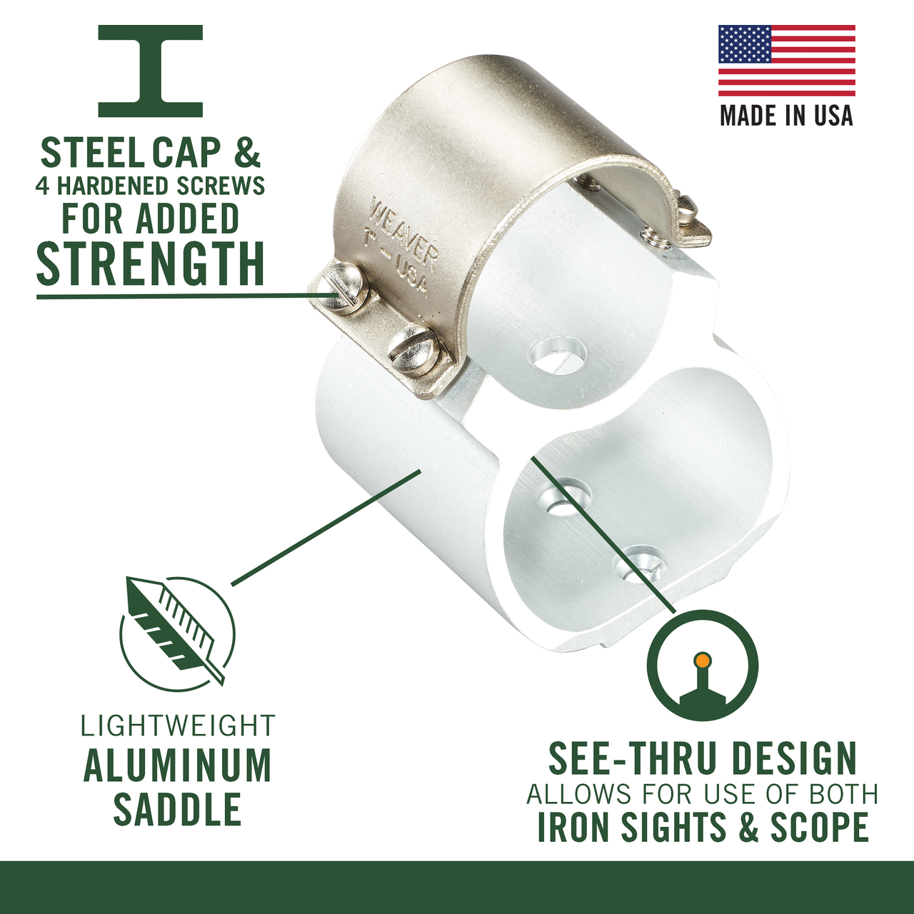 Weaver SEE-THRU Steel Lock Rings - No Mount Needed | Weaver