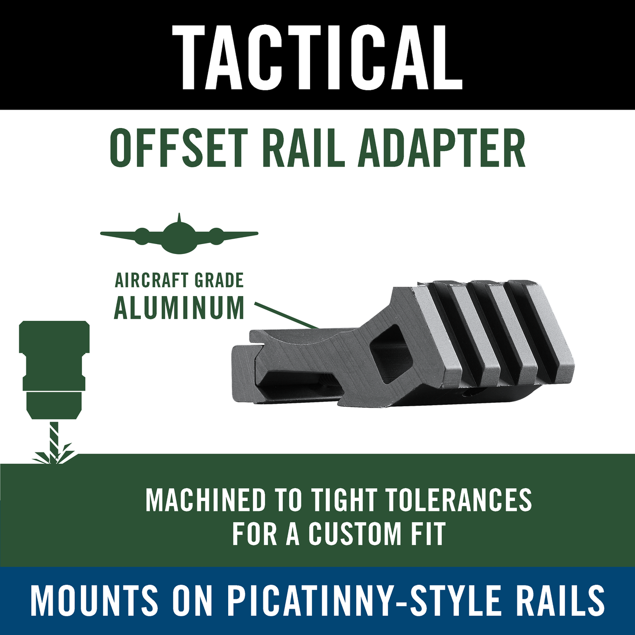 Weaver Offset Rail Adapter Transition to Red Dot Sight | Weaver