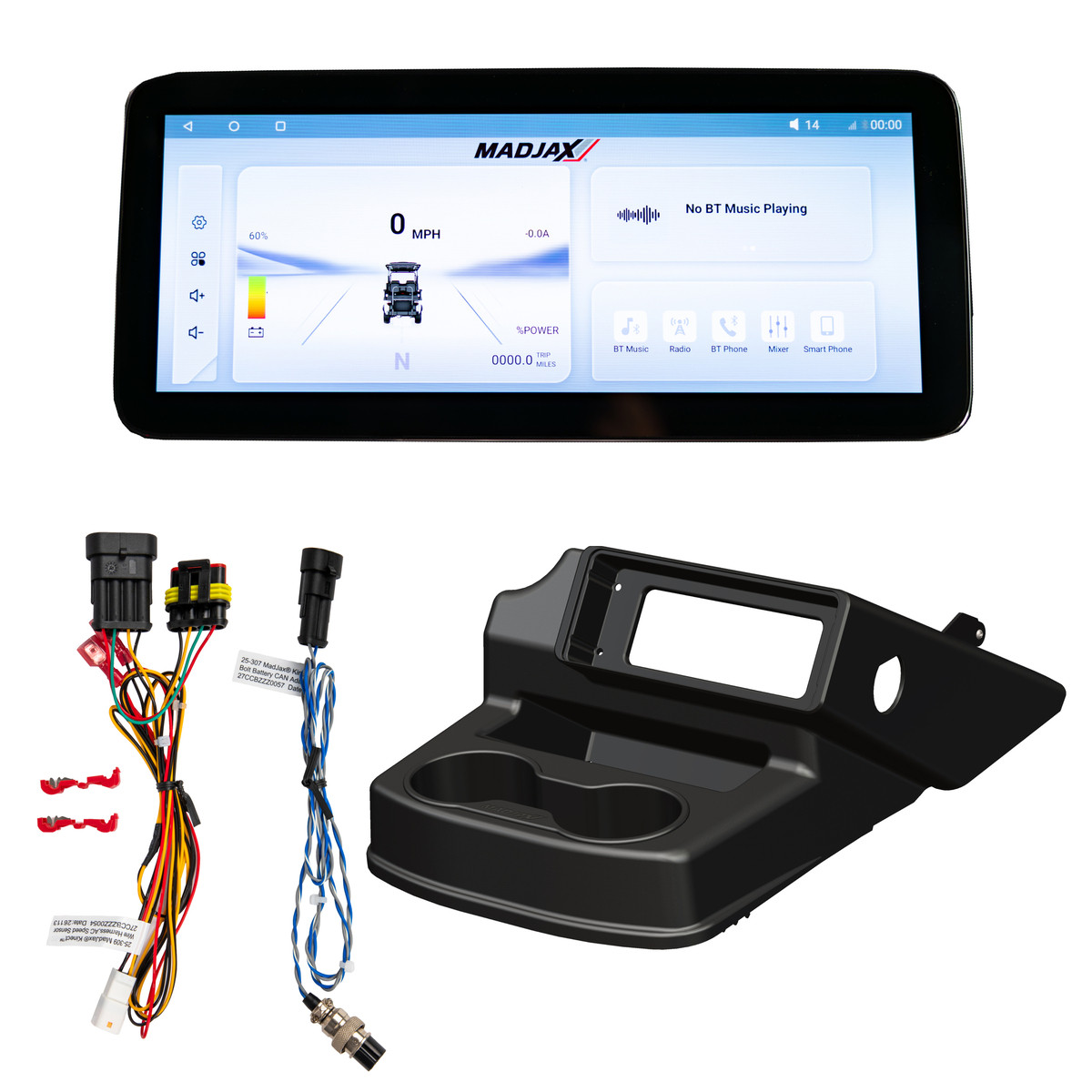 MadJax® Kinect™ Display Screen Kit for A/C motor EZGO RXV with Bolt Battery Setup
