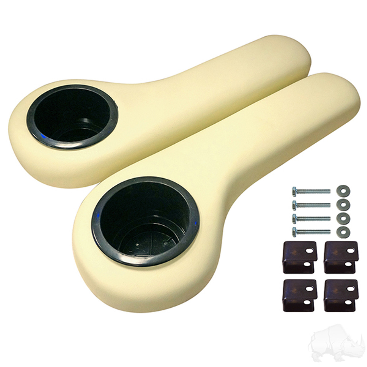 RHOX Rear Seat Kit Arm Rest Set with Cup Holder, Ivory