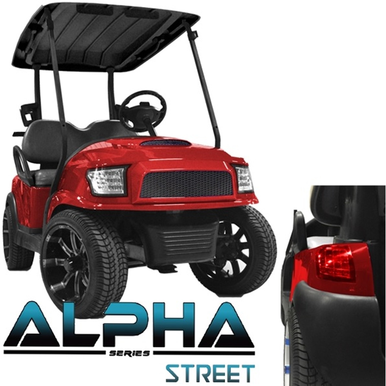 Club Car Precedent ALPHA Street Body Kit w/ LED Lights in Red (Fits 2004-Up)