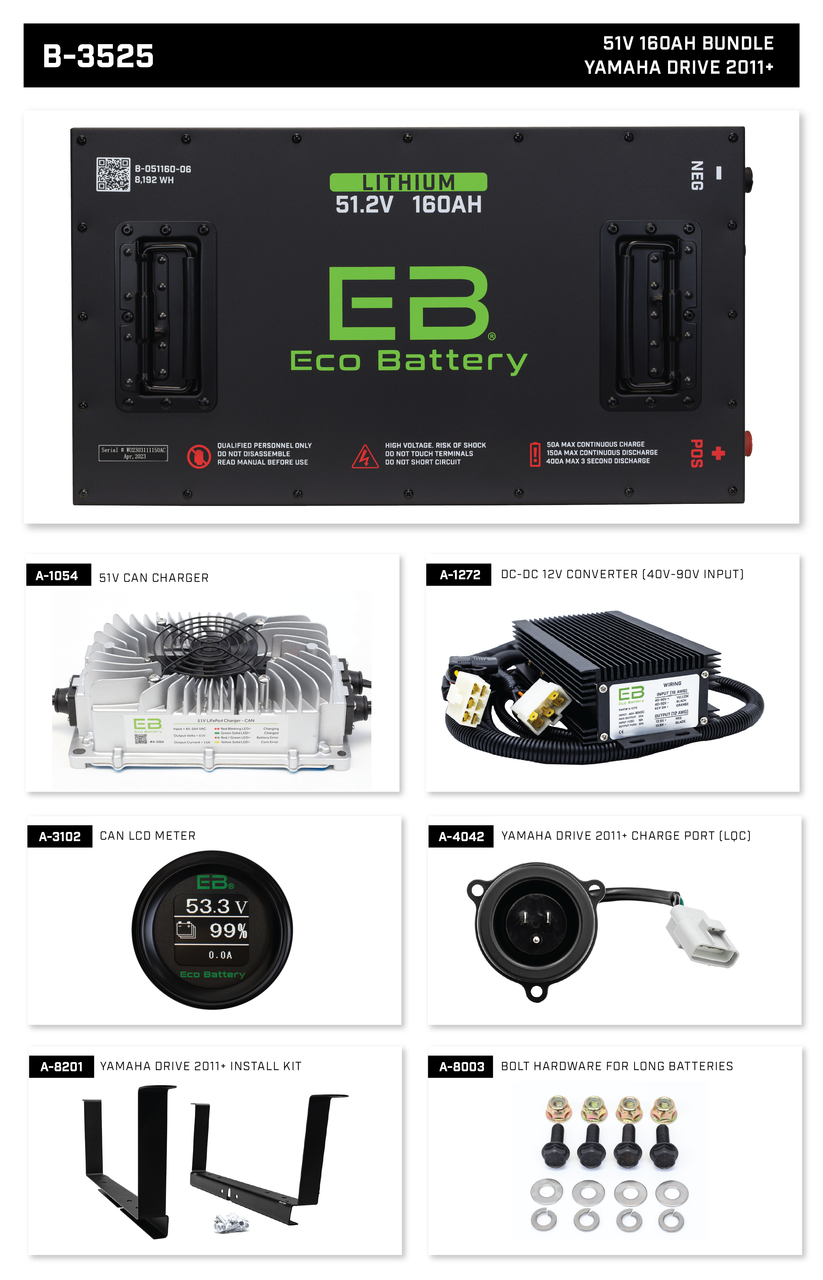 EB Eco Battery Lithium Conversion 51V 160Ah Yamaha Drive (2011+) Bundle