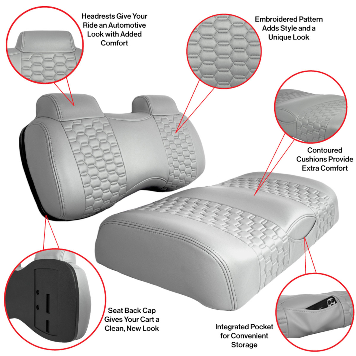 MadJax® Front Light Graphite Colorado Seats for Club Car Precedent/Onward/Tempo