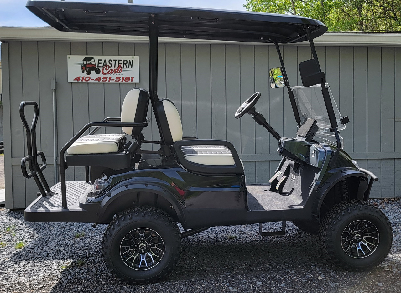 2024 Icon EV i40L Black 2 Tone Seats 48 Volt Lithium Batteries 4 Passenger Golf Cart