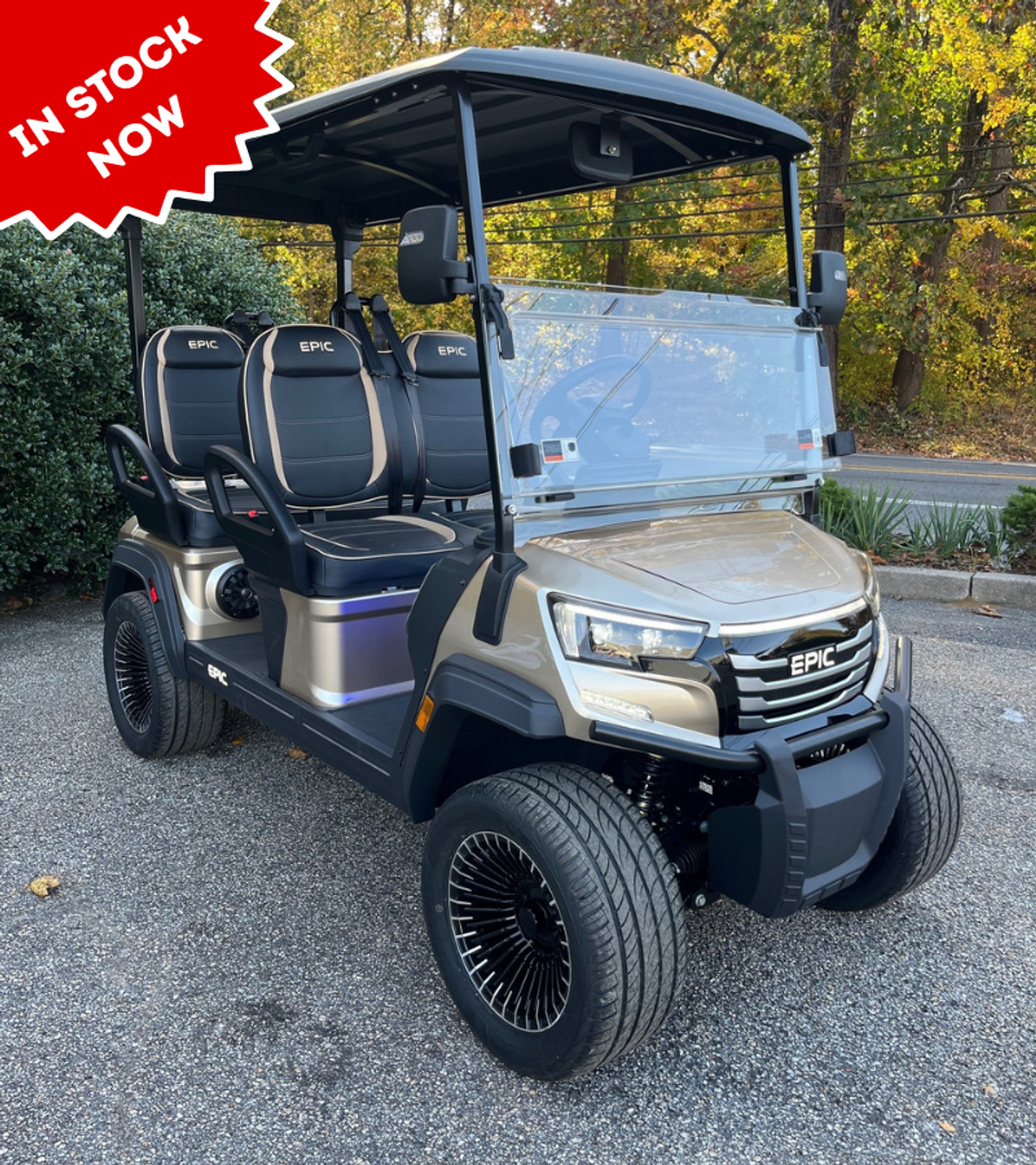 2025 Epic E40FX Metallic Cashmere 4 Passenger Golf Cart with 51V ECO Lithium Battery