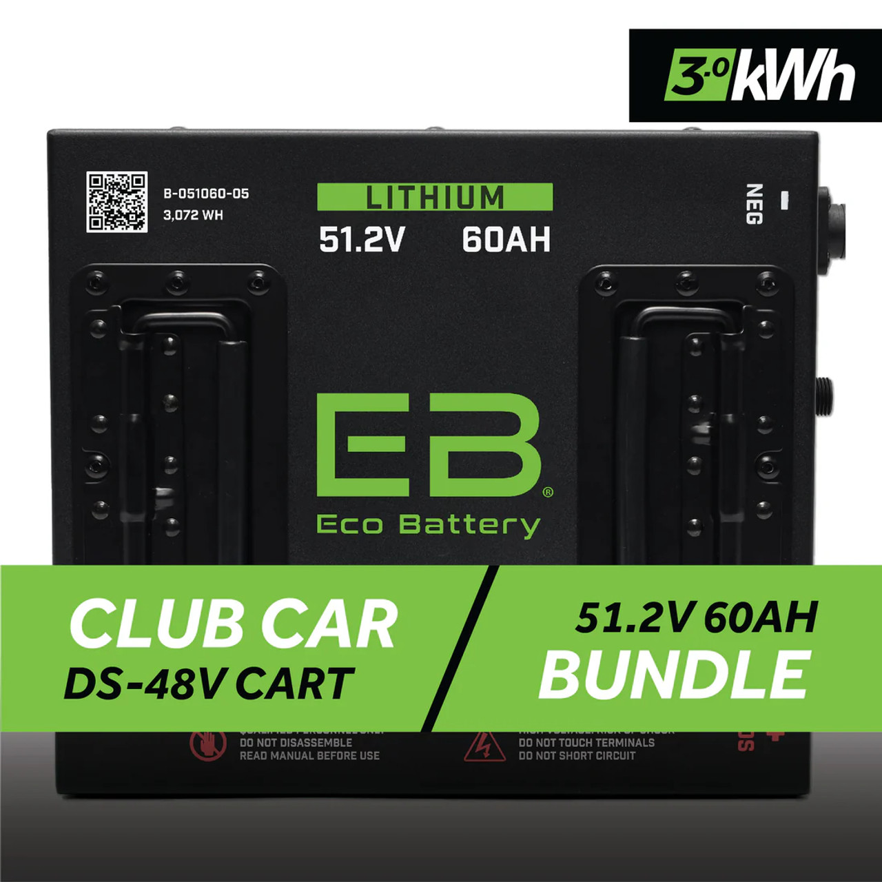 EB ECO BATTERY Lithium Conversion 51V 60AH Club Car DS Bundle