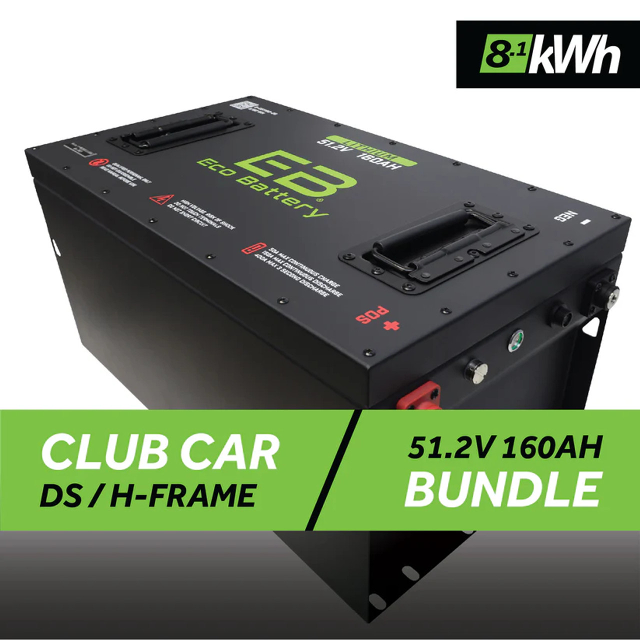 EB Eco Battery Lithium Conversion 51V 160AH Battery Bundle / Club Car DS / H-Frame