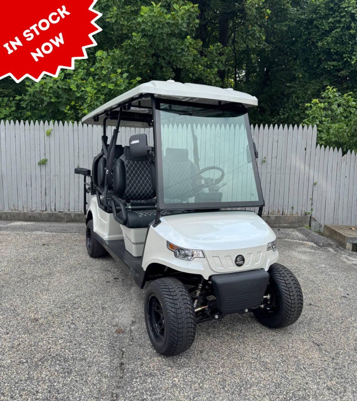 2025 Epic EV E60 Pearl White Lithium Battery 6 Passenger Golf Cart