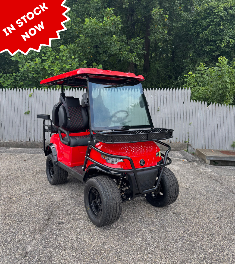 2025 Epic EV E40L Pearl Red Lithium 4 Passenger Lifted Golf Cart