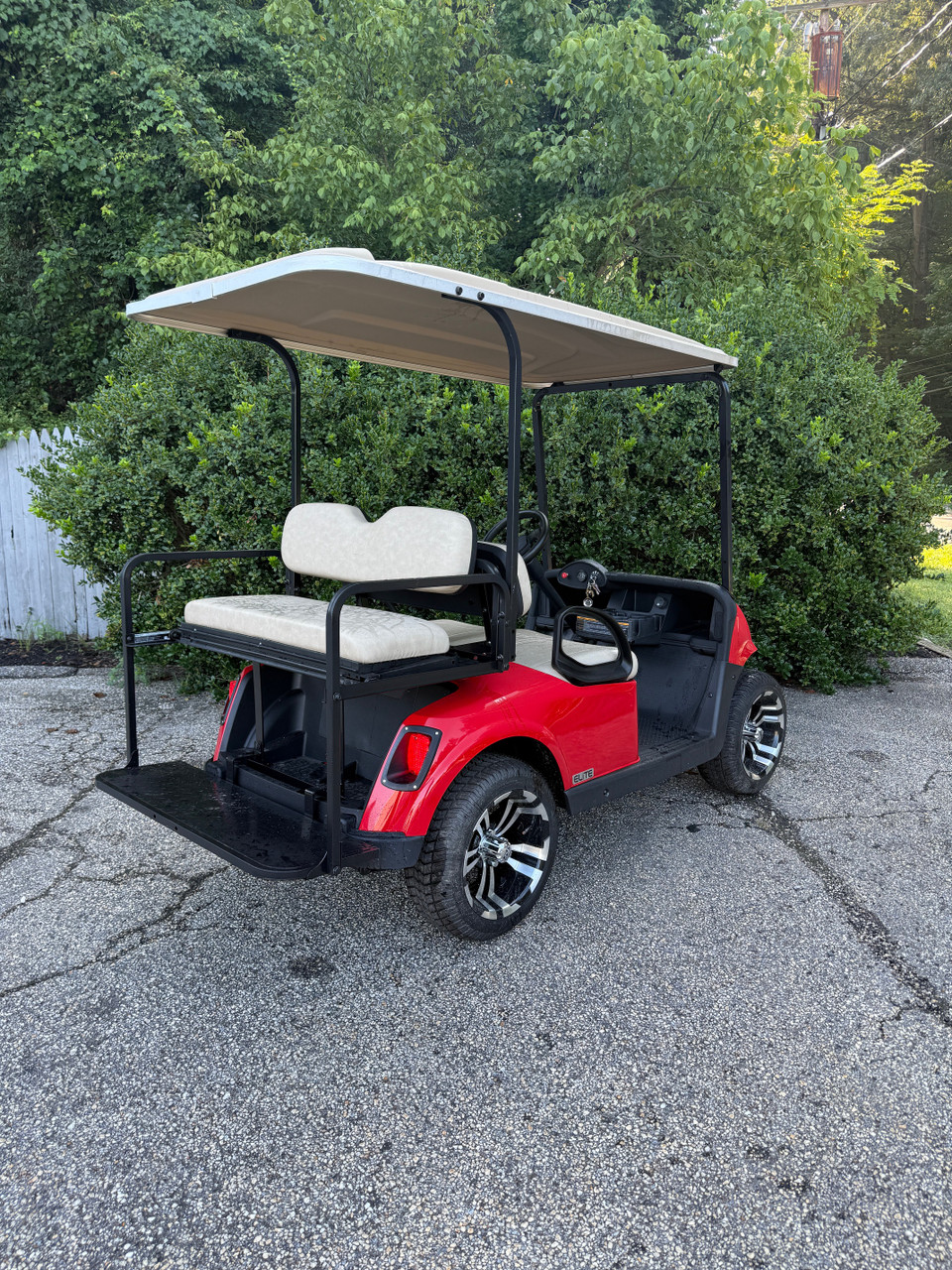 Factory Refurbished 2019 RXV Elite Red 4 Passenger Golf Cart Lithium Electric