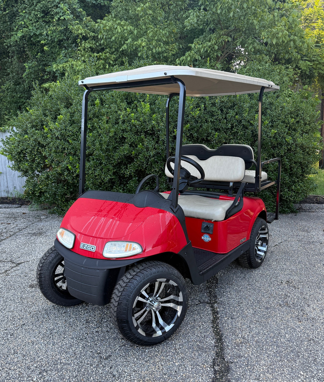 Factory Refurbished 2019 RXV Elite Red 4 Passenger Golf Cart Lithium Electric