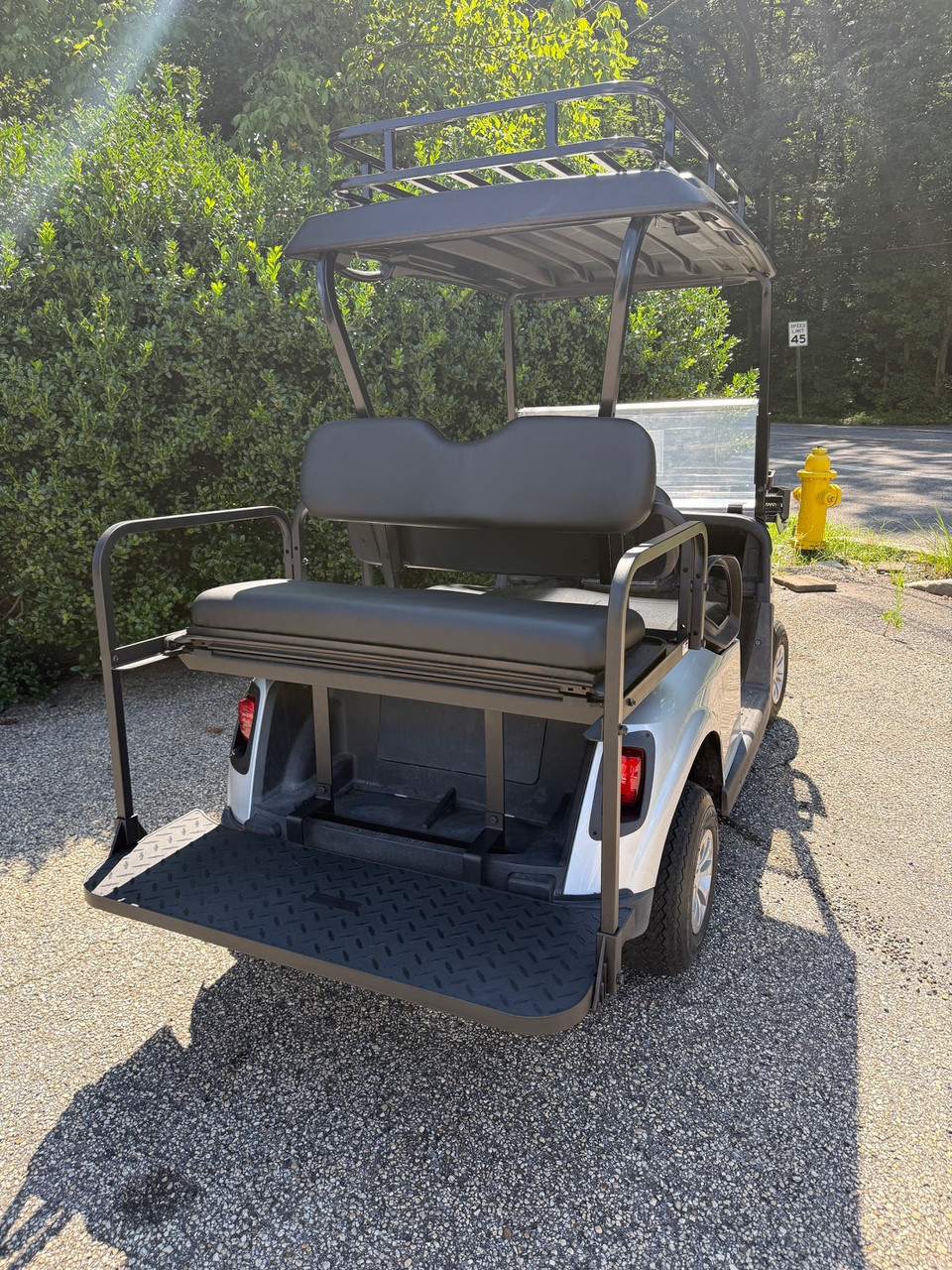 2021 Silver RXV 48 Volt Electric 4 Passenger Cargo Golf Cart Black Seats w/ LED Lights 