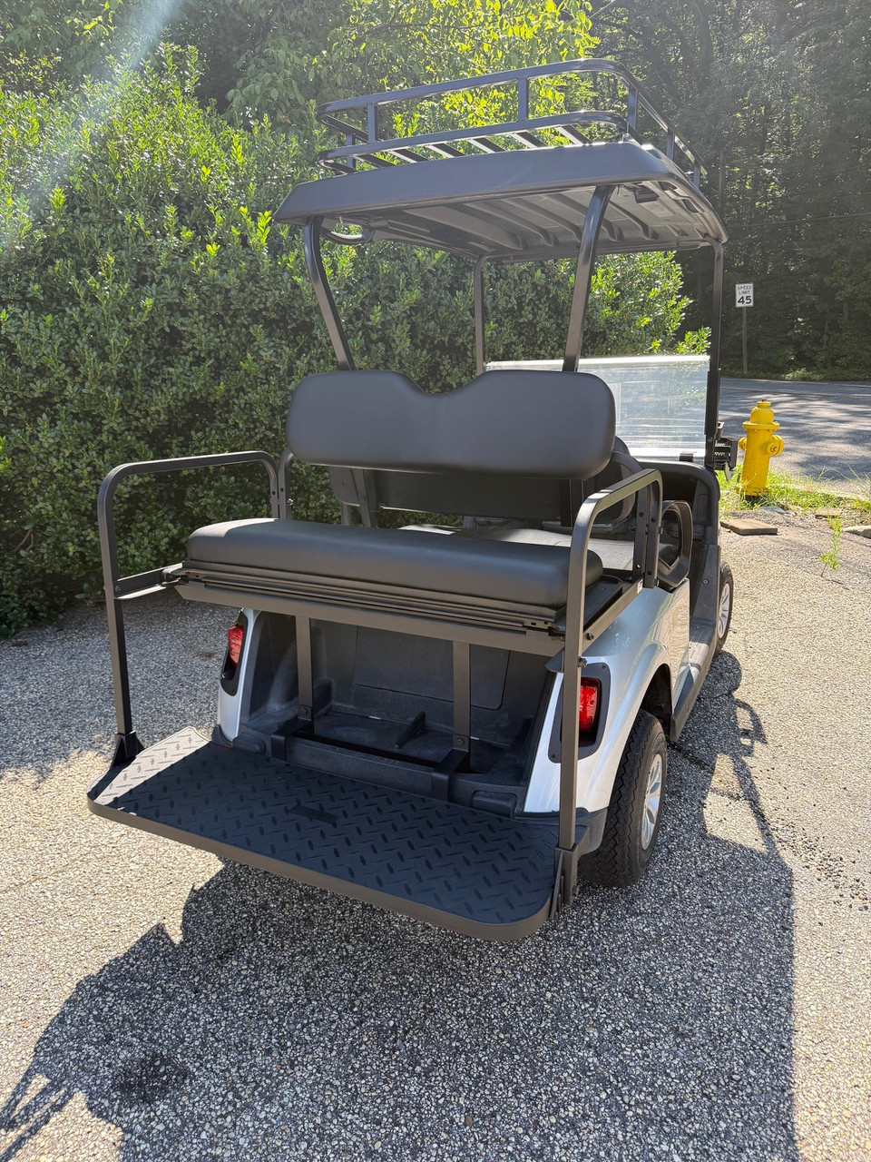2021 Silver RXV 48 Volt Electric 4 Passenger Cargo Golf Cart Black Seats w/ LED Lights 