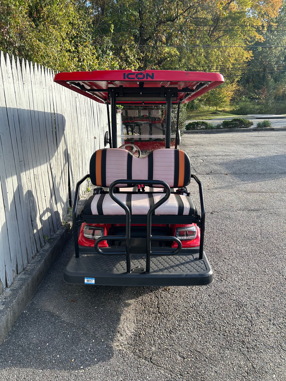 Icon I40 Red 48 Volt Electric 4 Passenger Golf Cart NEW Batteries - Low Mile Icon I40 Red 48 Volt Electric 4 Passenger Golf Cart NEW Batteries - Low Mile