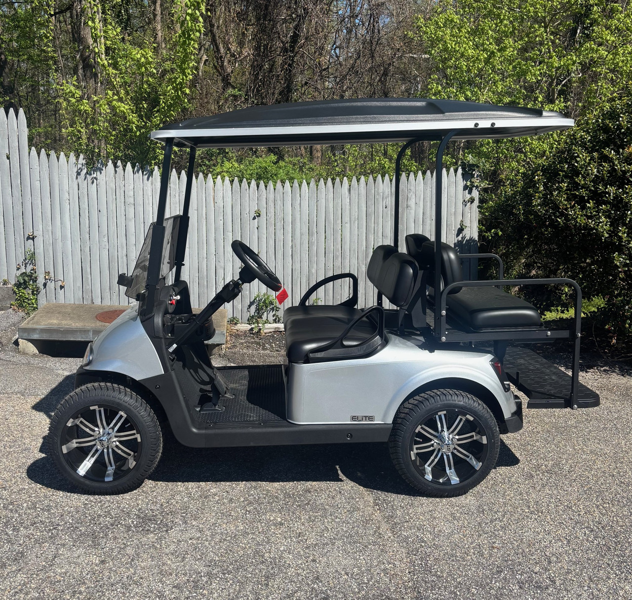 Factory Refurbished 2020 RXV Elite Silver 4 Passenger Golf Cart Lithium Electric