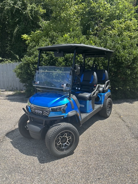 2026 Caribbean Blue ICON i40FX Four Seater Lithium LSV Golf Cart