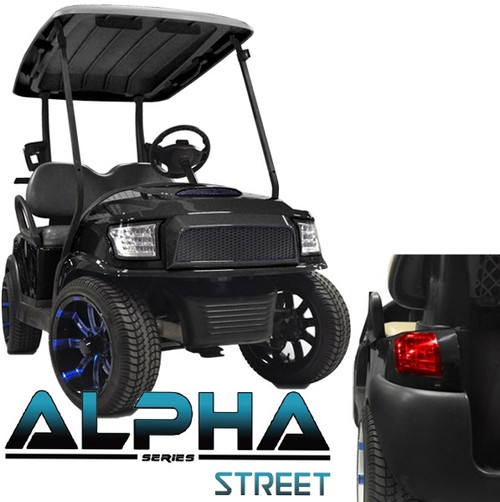 Club Car Precedent ALPHA Street Body Kit w/ LED Lights in Black (Fits 2004-Up)