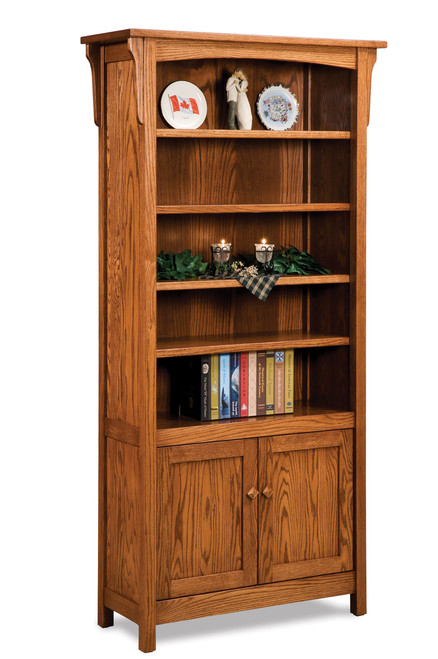 Bridger Mission 4 Shelf, 2 Door Bookcase