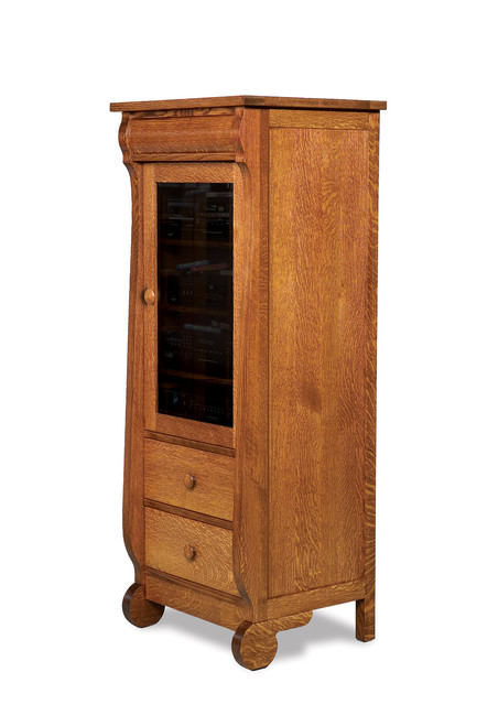 Old Classic Sleigh Stereo Cabinet Ii Amish Country Furnishings