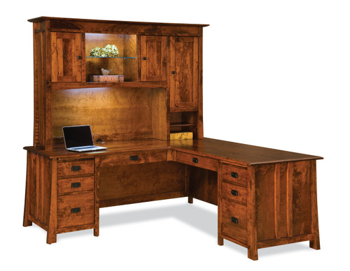 Grant L Desk with Hutch