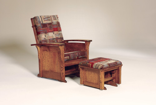 Bow Arm Panel Ottoman with Bow Arm Panel Glider 