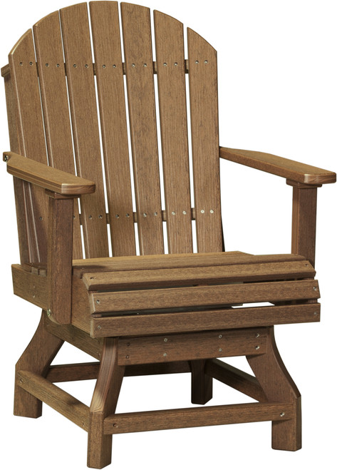 Antique Mahogany Adirondack Swivel Chair Dining Height