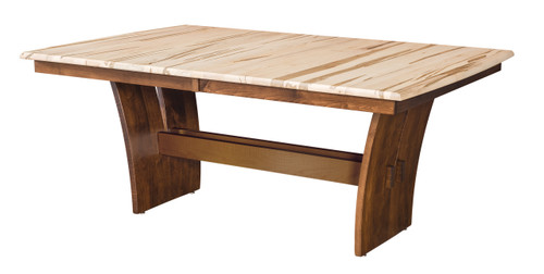 Delphi Table - shown in Wormy Maple with Natural Finish (top), Brown Maple with OCS 117 Asbury (base) 