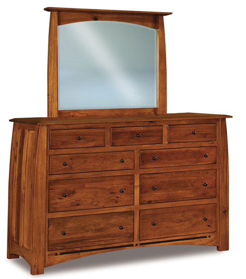 Boulder Creek 9 Drawer Dresser with Beveled Mirror III 