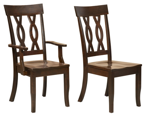 Carson Arm Chair (left) & Carson Side Chair (right) - shown in Brown Maple with Golden Brown Stain