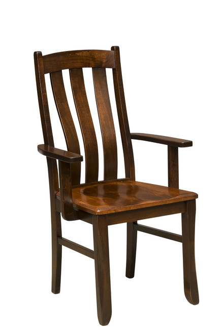 Preston Arm Chair with Round Over Edge - shown in Brown Maple with OCS 117 Asbury Stain 