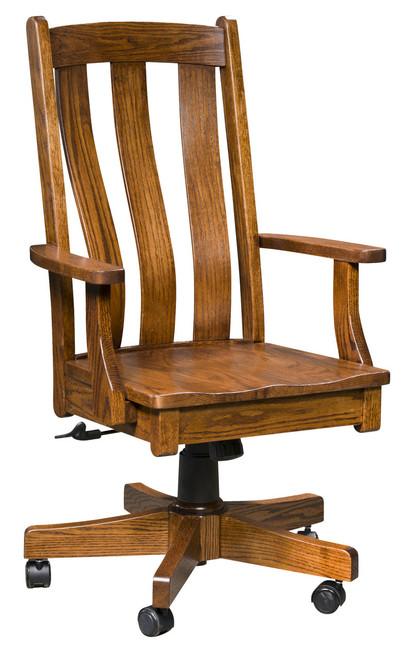 Vancouver Desk Chair - shown in Oak with Like Walnut Stain
