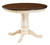 Alpine Pedestal Table - top shown in Tavern with lite distress, base shown in Warm Brown Glaze with white paint 