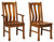 Olde Century Arm Chair (left) & Olde Century Side Chair (right) - shown in Quarter Sawn Oak with OCS 113 Michael's Stain