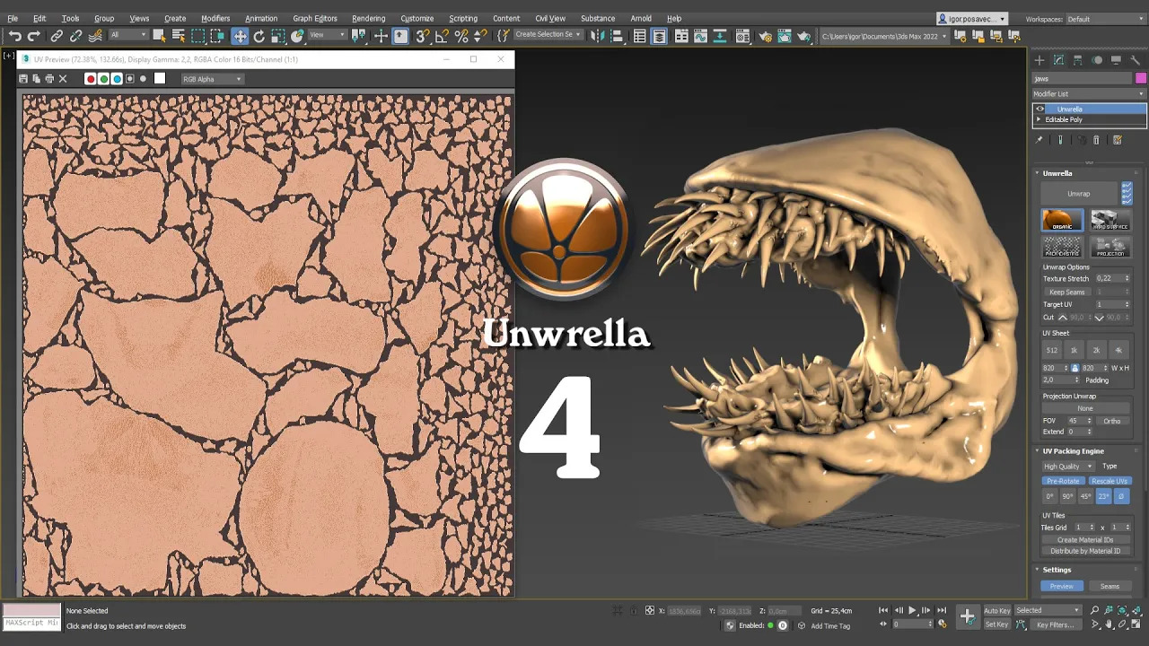 3d-io Unwrella for Maya (single license) - video thumbnail image