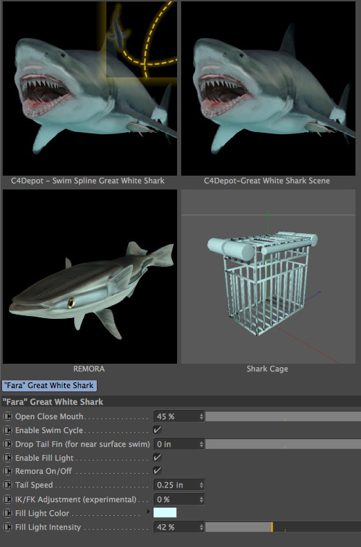 C4Depot 3D Model Collection for Cinema 4D: Fara Great White Shark - additional image 1