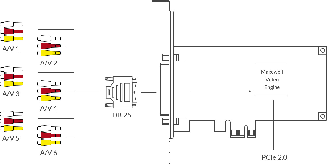 Magewell Pro Capture Hexa CVBS 6-Channel SD Capture Card - additional image 1