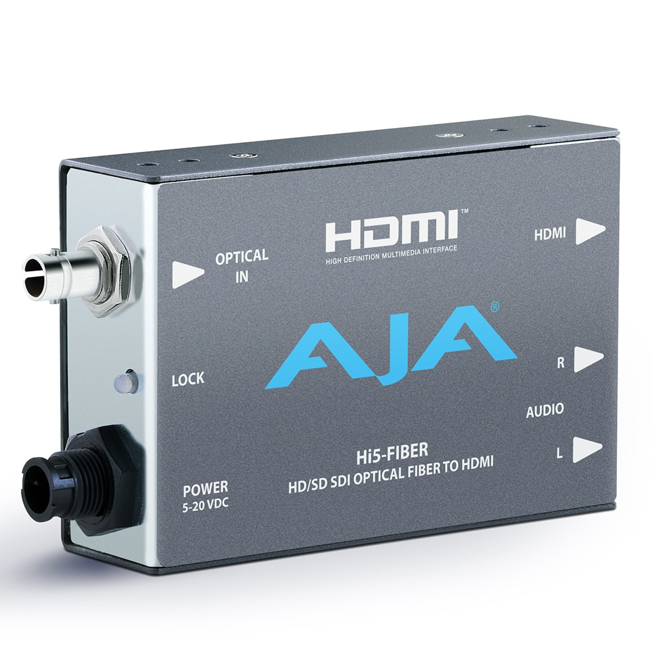 AJA Hi5-Fiber HD/SD-SDI over Fiber to HDMI Video and Audio Mini Converter