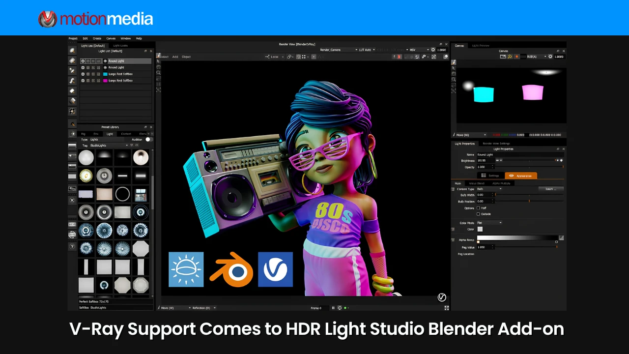 HDR Light Studio Blender Add-on Adds V-Ray Support in Latest Update
