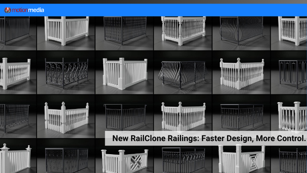 RailClone Update: New Iron & Wooden Railing Libraries + Key Improvements