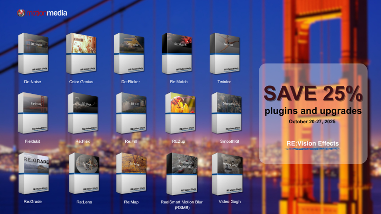 Last Day: Save 25% on RE:Vision Effects Plugins. Offer Ends Tonight