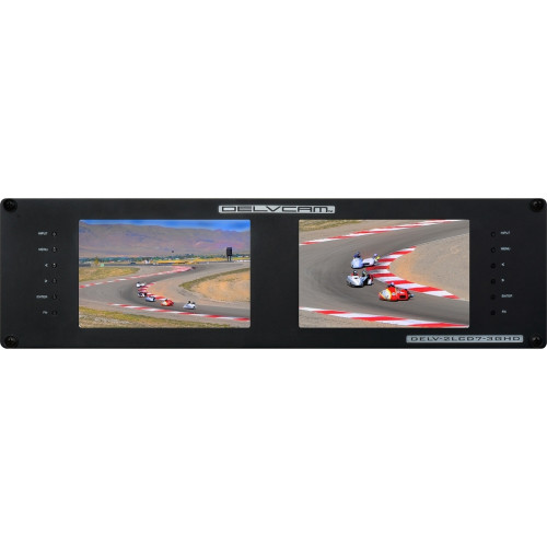 Product image one of Delvcam Broadcast 3GHD/SD Multiformat Dual 7-Inch Rackmount Video Monitor