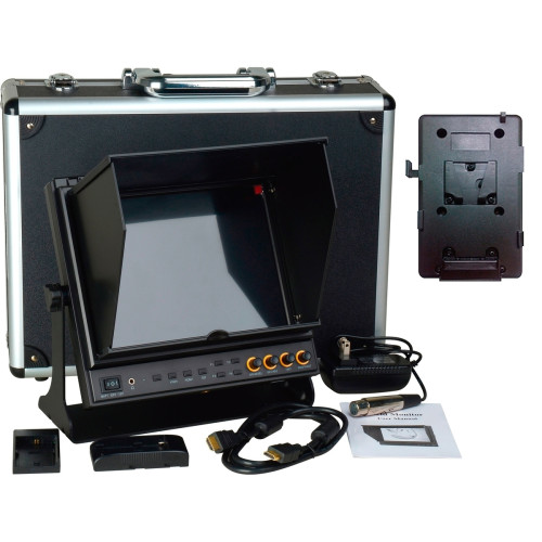 Product image one of Delvcam 9.7in. SDI Monitor - Dual HDMI Input and 1 HDMI Output and V-Mount Battery Plate