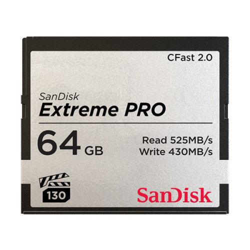Product image one of SanDisk Extreme Pro 64GB CFast 2.0 Memory Card (525 MB/s Read, 430 MB/s Write)