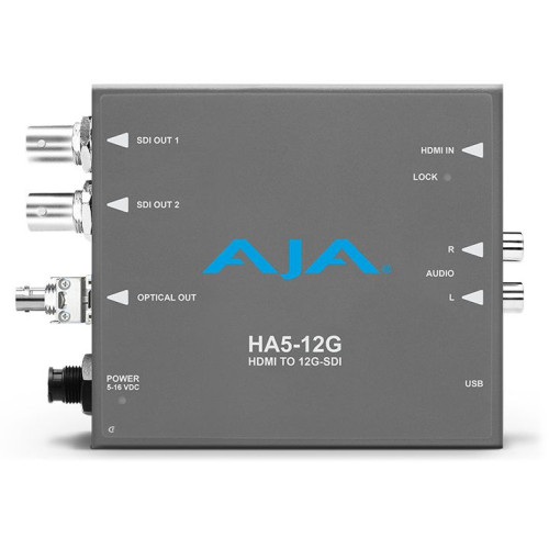 Product image one of AJA HA5-12G-T-ST HDMI 2.0 to 12G-SDI Conversion with ST Fiber Transmitter