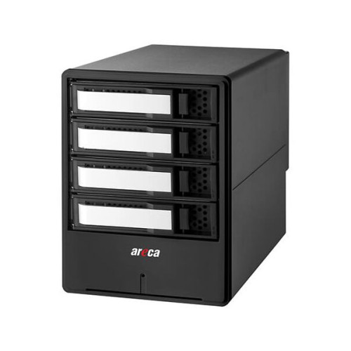 Product image one of Areca 56TB 4-Bay Thunderbolt 3 + USB 3.2 Gen2 / 3.0 RAID Desktop/Tower (4x 14TB 7200RPM SATA HDDs)