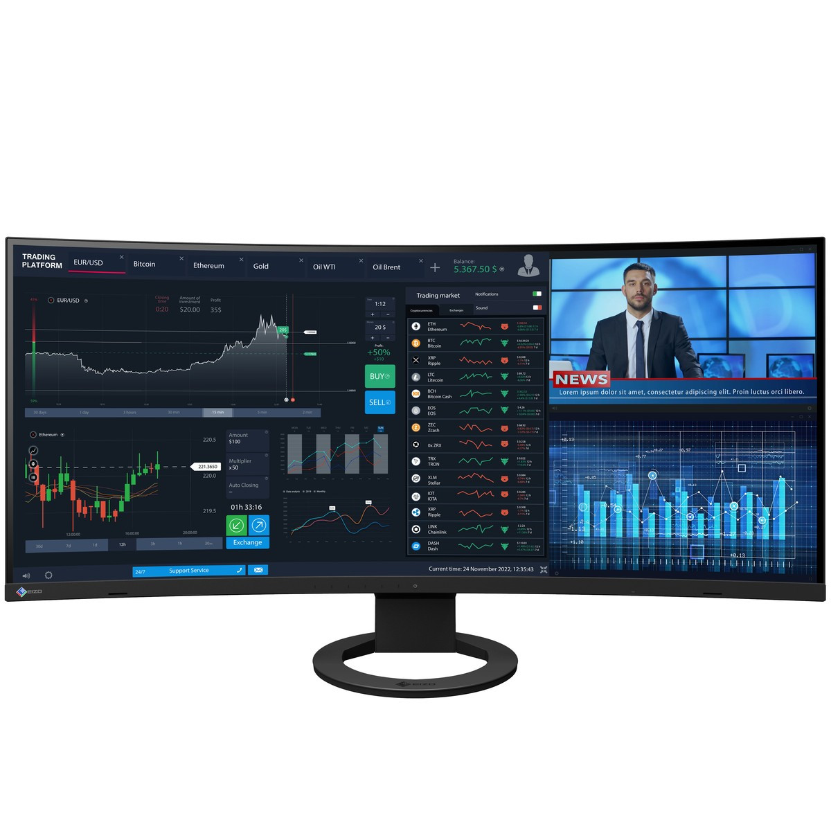 EIZO FlexScan EV3895-WT 37.5型/3840×1600 EIZO FlexScan EV3895 37.5