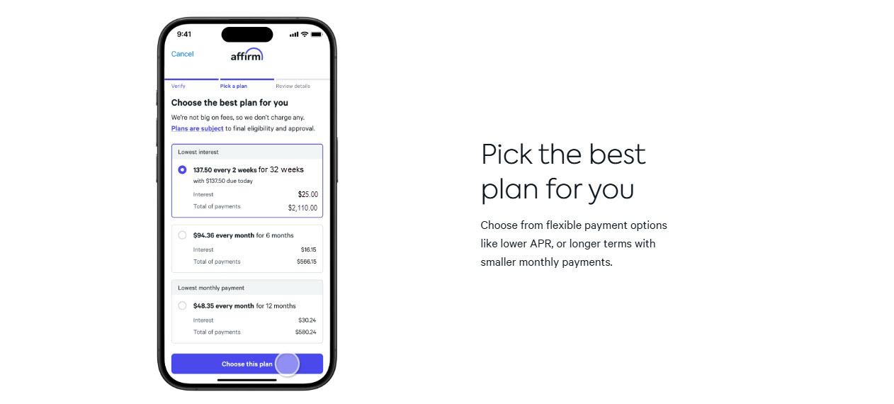 pick the best payment plan for you at supercoreintl.com with affirm and applepay
