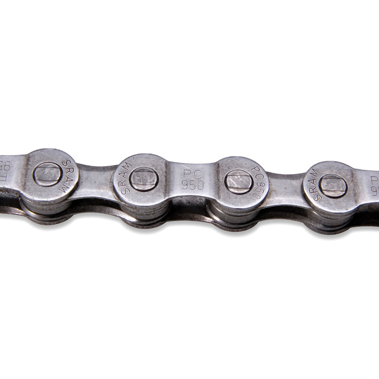 Sram: <p>Our most economical 9 speed PowerChain II. High quality shifting performance. Chrome Hardened rivet pins for increased durability, gray colored plates, and our PowerLink "No weakest link" closing system.</p>