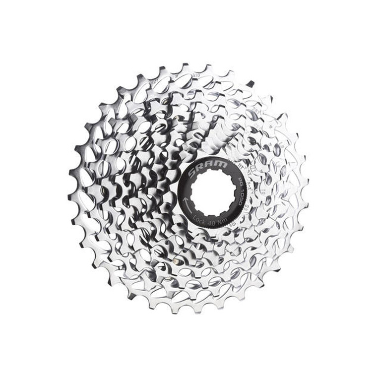 Sram: <p>THE PATH TO GREATNESS<br />The PowerGlide&trade; 1050 cassette offers an innovative approach to 10-Speed cassette design. Our cassette performance is optimized by material choice, tooth profile and shift ramp design for quick and positive index shifting. The cassette shifts efficiently and positively in all high-performance situations. The cassette features a semi-spidered construction for a maximum stiffness to weight ratio and is available in many optimized configurations to best match a wide variety of uses.</p><p>THINGS TO REMEMBER<br />&bull; PowerGlide II&trade; shifting performance<br />&bull; Simple and reliable construction</p><p>FEATURES AND BENEFITS<br />&bull; 10-speeds<br />&bull; Lock Ring Material: Steel / Pad printed finish<br />&bull; Sprocket Material: Heat treated steel / Blast Silver<br />&bull; ISO 4210 compliant.</p><p>SPECIFICATIONS<br />Speed (CS):&nbsp; 10s<br />Gearing:&nbsp; 11-23t, 11-26t, 11-28t, 11-32t, 11-36t, 12-25t, 12-26t, 12-27t, 12-28t, 12-32t, 12-36t<br />Cog finish (Cassette):&nbsp; Silver<br />Technology (Cassette):&nbsp; PG</p>