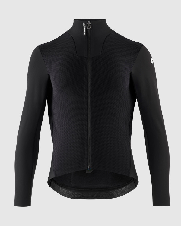 Assos MILLE GT HASHOOGI Winter Jacket S11 – front view thermal cycling jacket in black